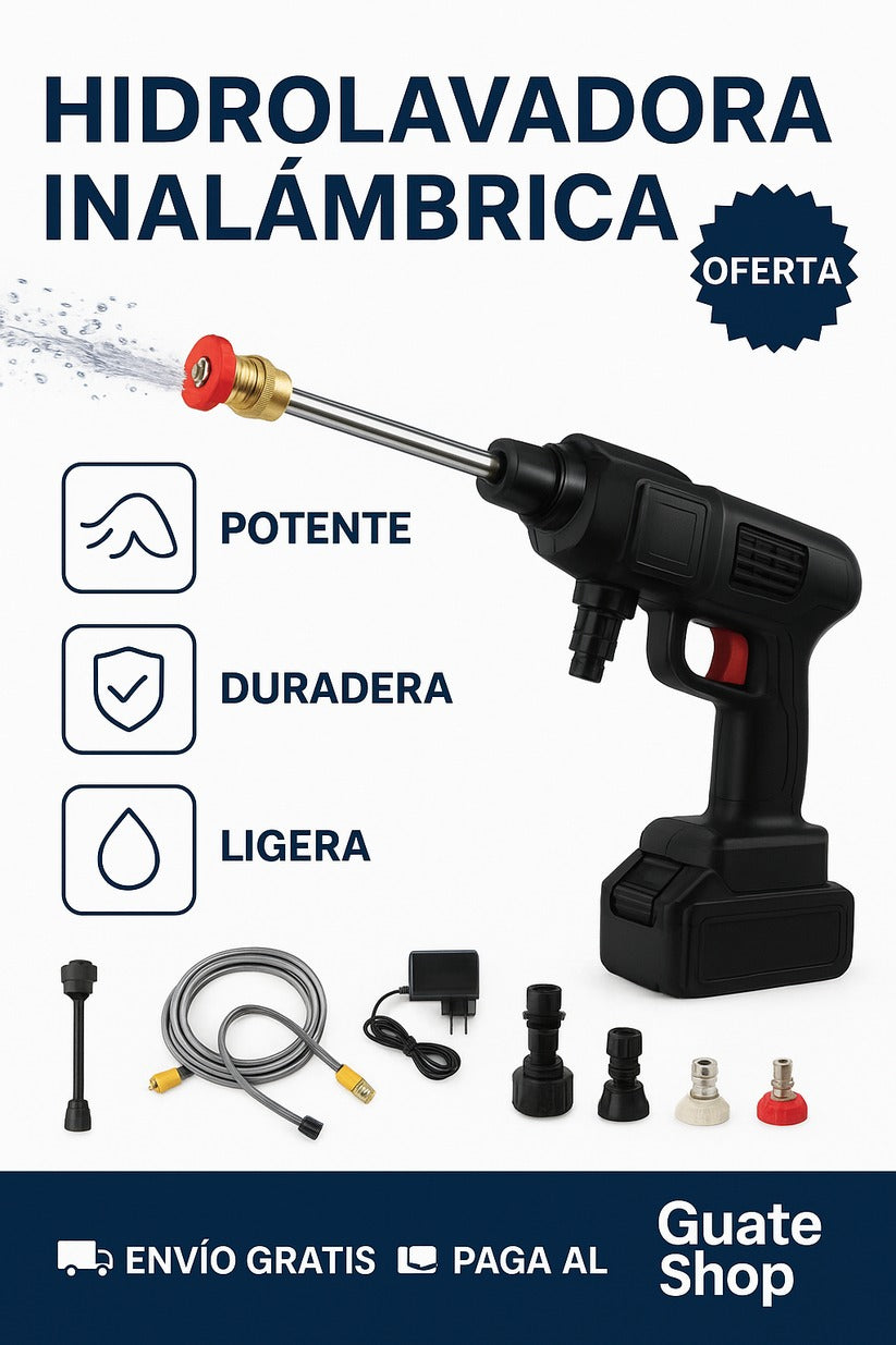 Hidrolavadora Portátil con Dos Baterías